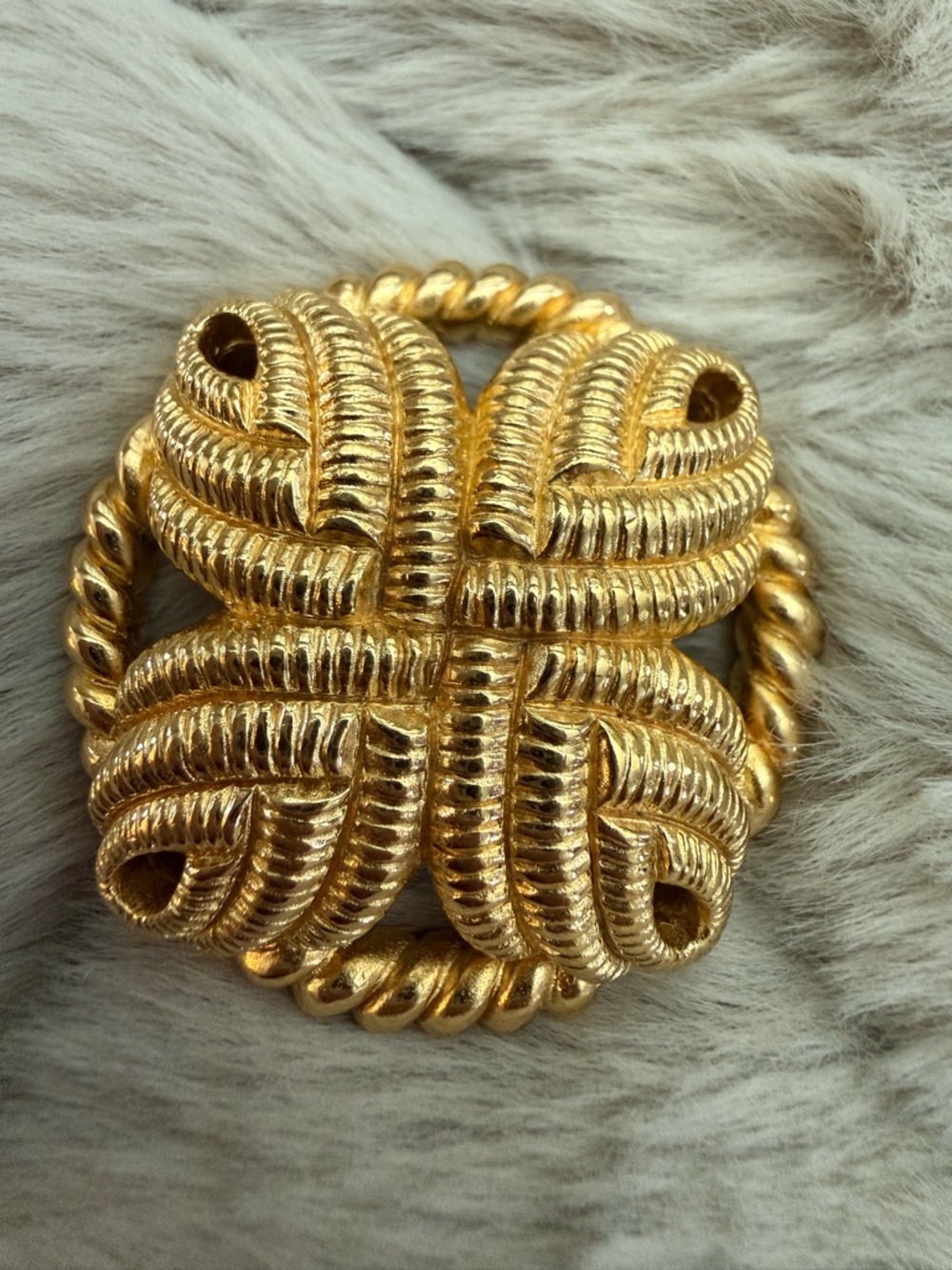 Dior Gold-Tone Woven Knot Brooch